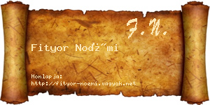 Fityor Noémi névjegykártya